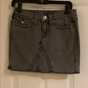 True Religion black denim mini stretch shirt 27